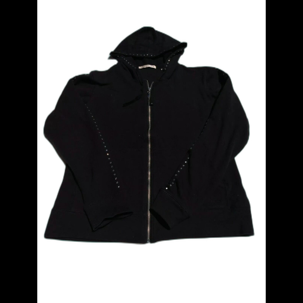 Tehama Woman Hoodie Size S Black Rhinestones Active Wear Urban Streetwear